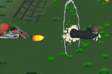 Enemy variation: bikers fire knockable projectiles