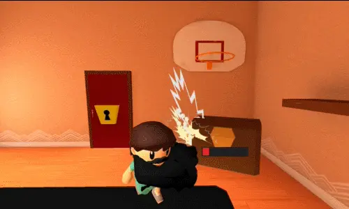 Grabbing mechanic: chest, key, door, dialogue, and focus cues